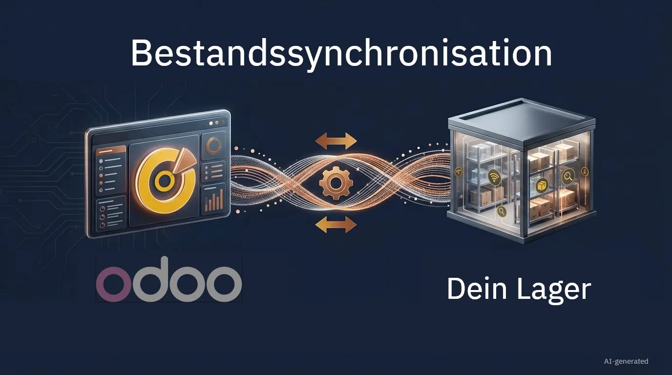 Bild zum Artikel: Odoo-Bestandssynchronisation: Lagerbestände mit deinen Verkaufskanälen abgleichen